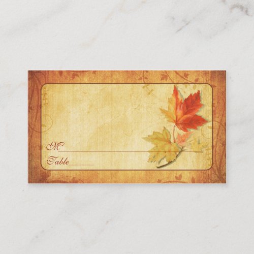 Fall Leaves Special Occasion Place Cards Business Card Templates