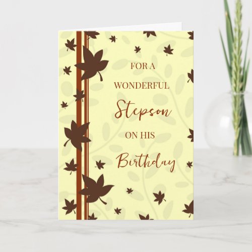 Fall Leaves Stepson Birthday Card
