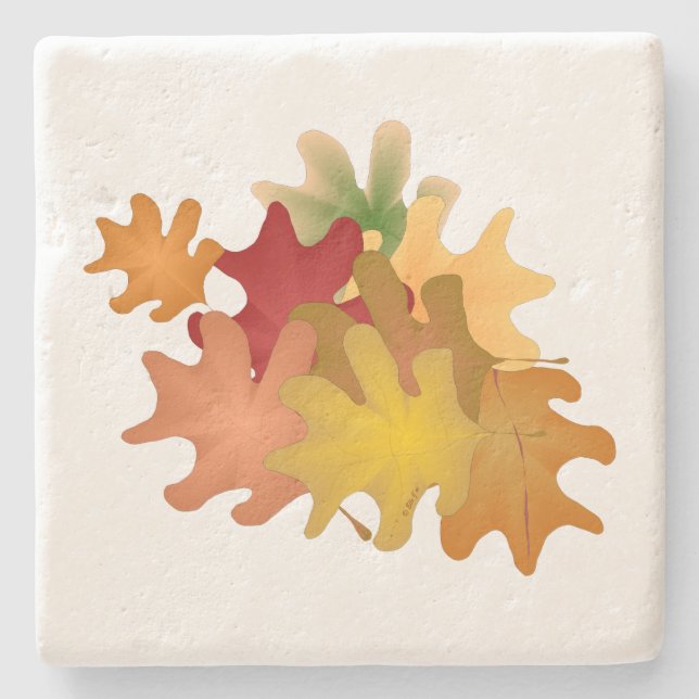 Fall Leaves Stone Coasters (Front)