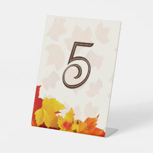 Fall Leaves Table Number Standing Sign
