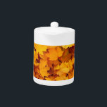 Fall Leaves Teapot<br><div class="desc">A beautiful close of of brightly colored fall leaves.</div>