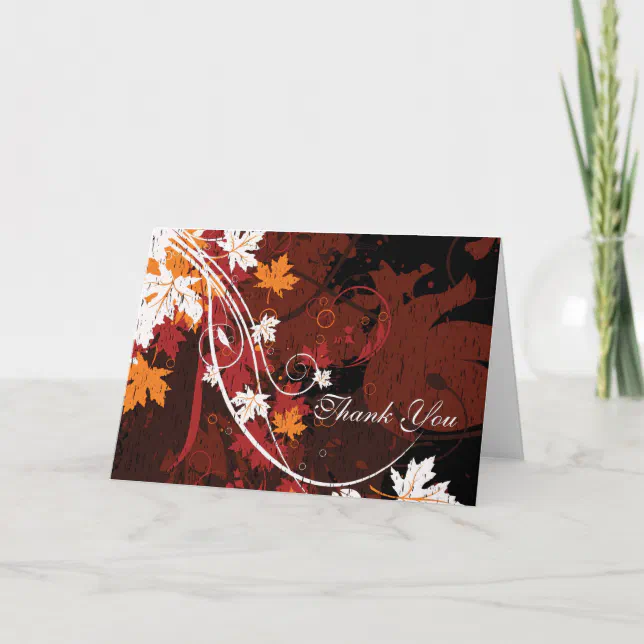 Fall Leaves Thank You Note Cards | Zazzle