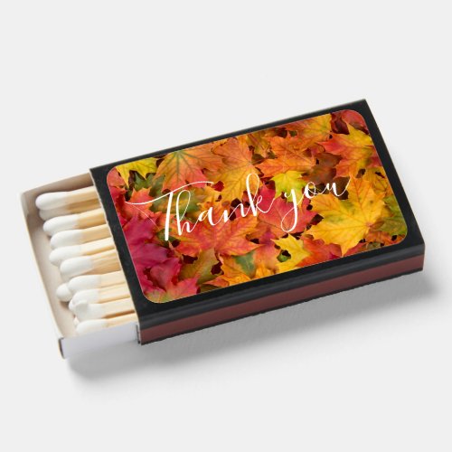 Fall Leaves Thank You Wedding Favors DIY 50 Matchboxes