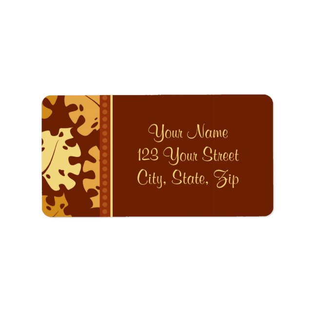 Fall Leaves Thanksgiving Address Labels (Front)