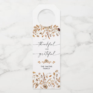 Fall Leaves Thanksgiving Bottle Hanger Tags