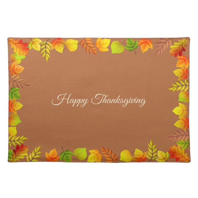 Fall Leaves Thanksgiving Cloth Placemat (Front)