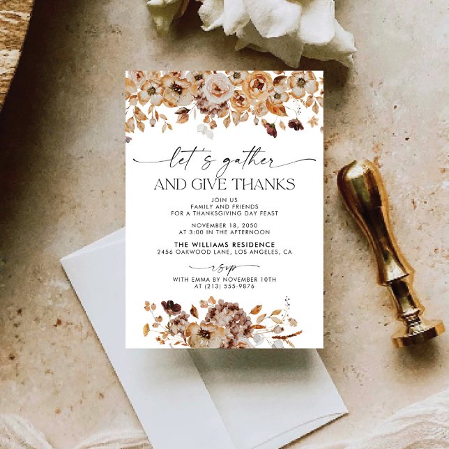 Fall Leaves Thanksgiving Dinner Invitation (Creator Uploaded)