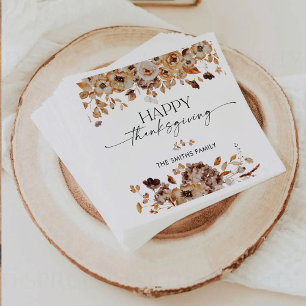 Fall Leaves Thanksgiving Dinner Paper Napkin