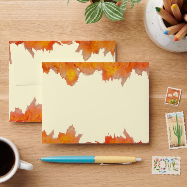 Fall Leaves Thanksgiving Envelope (Desk)