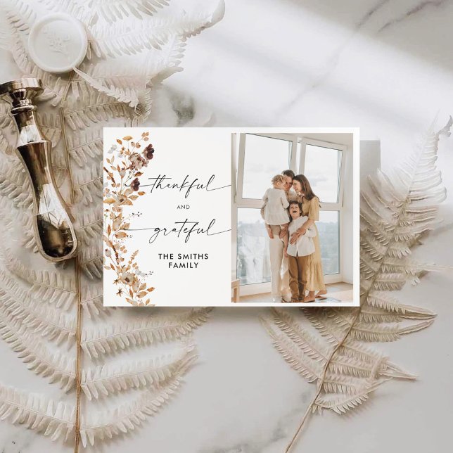 Fall Leaves Thanksgiving Flat Thank You Card (Creator Uploaded)