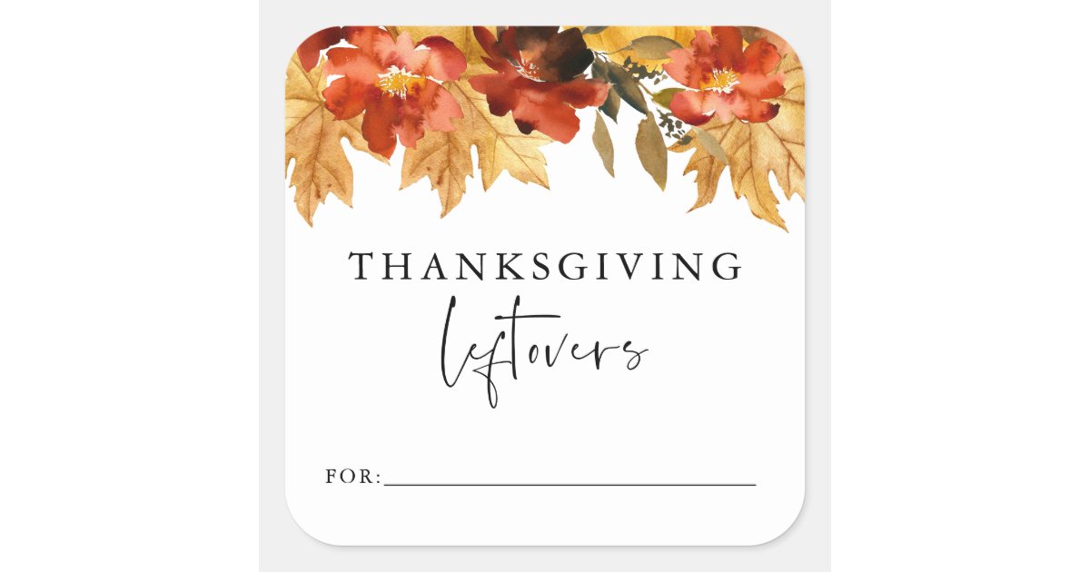 Leftover Sticker Fall Leaves Thanksgiving Leftovers Sticker | Zazzle