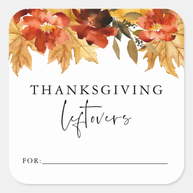Fall Leaves Thanksgiving Leftovers Sticker (Front)