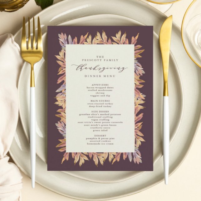 Fall leaves Thanksgiving menu (Creator Uploaded)