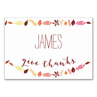 Fall Leaves Thanksgiving Place Cards