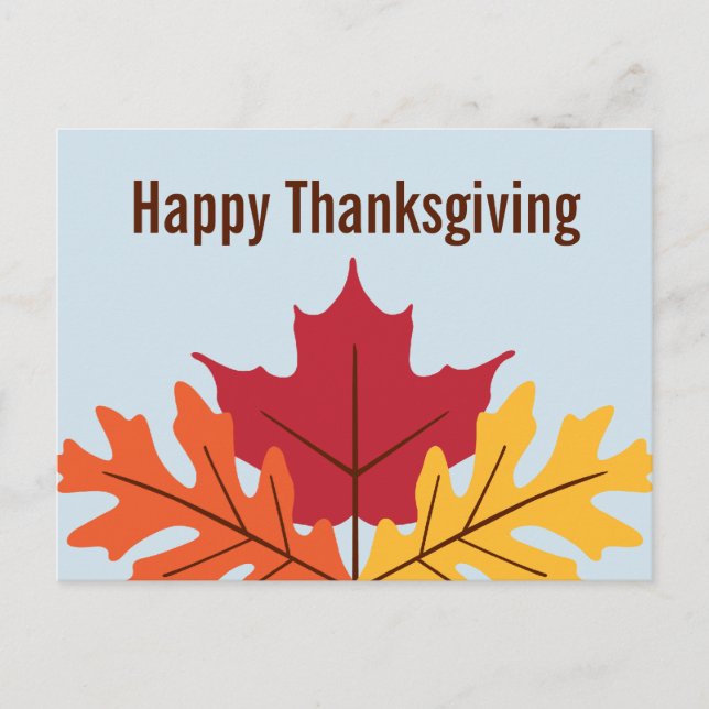 Fall Leaves Thanksgiving Postcard (Front)