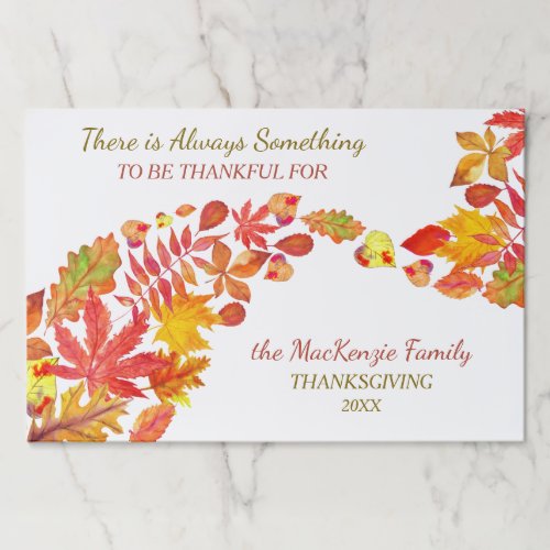 Fall Leaves Thanksgiving Tearaway Paper Placemat 