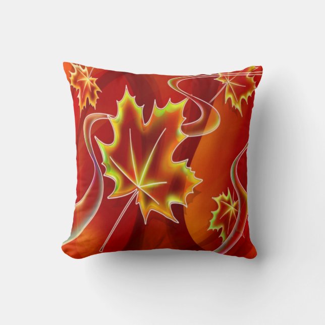 Fall Leaves Throw Pillow (Front)