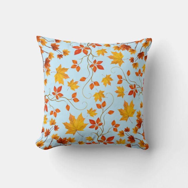 Fall leaves throw pillow (Front)