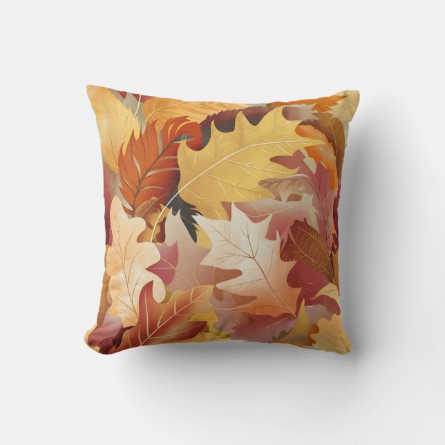 Fall Leaves Throw Pillow (Front)
