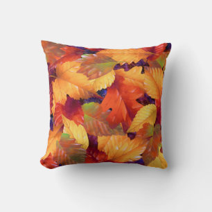 Fall leaves throw pillow