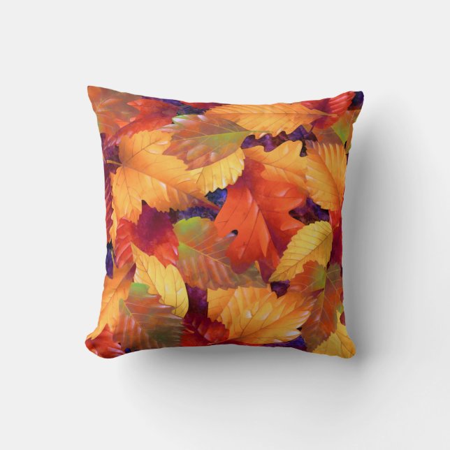 Fall leaves throw pillow (Front)