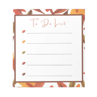 Fall Leaves To Do List Notepad