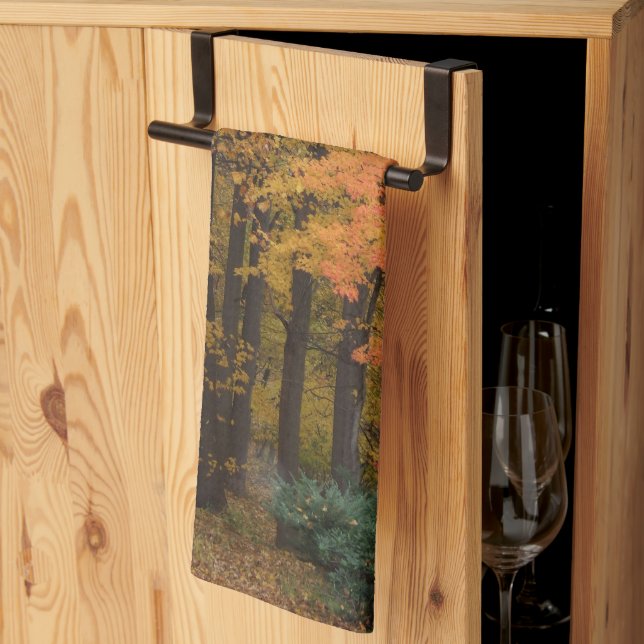 Fall Leaves Tulip Poplar Trees Towel (Thirds Fold)