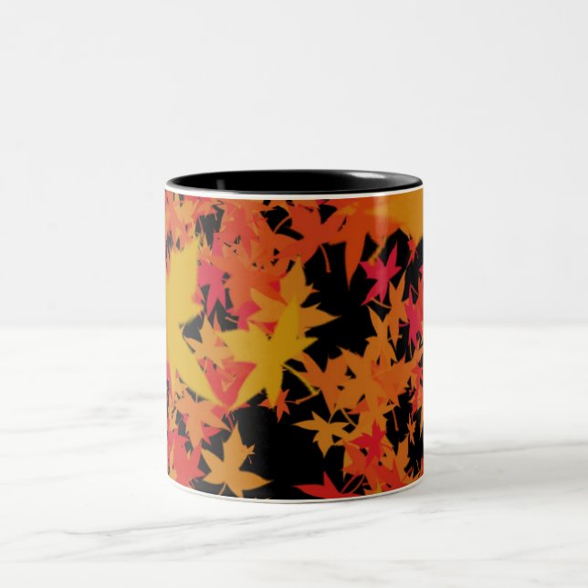 Fall leaves Two-Tone coffee mug (Center)