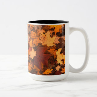 Fall Leaves Two-Tone Coffee Mug
