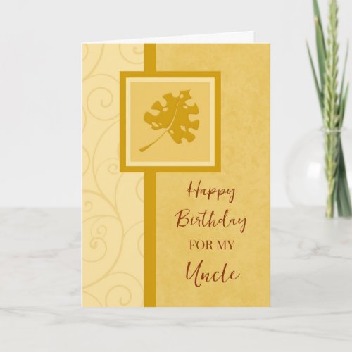 Fall Leaves Uncle Birthday Card