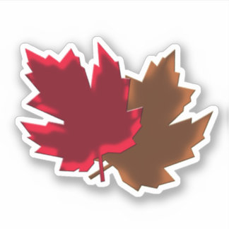Fall leaves vector design sticker