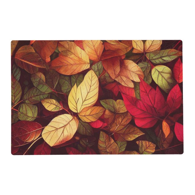 Fall Leaves Vibrant Placemat (Front)