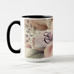 Fall leaves vintage watercolor autumn colors mug