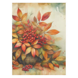 Fall leaves vintage watercolor autumn colors tablecloth