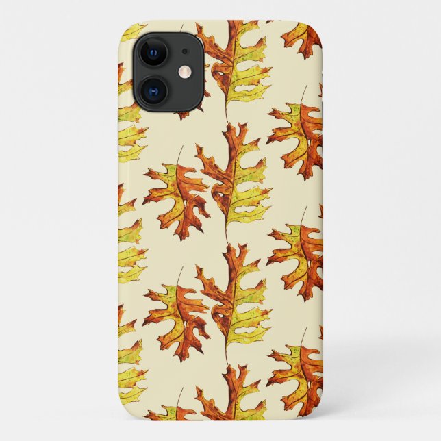 Fall Leaves Watercolor Pattern Case-Mate iPhone Case (Back)
