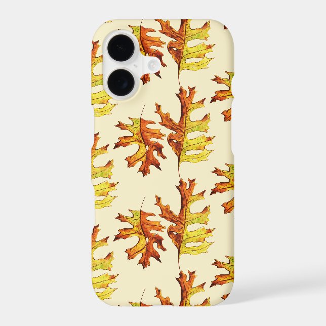 Fall Leaves Watercolor Pattern Iphone Case (Back)