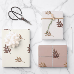 Fall Leaves Watercolor Wrapping Paper Sheets