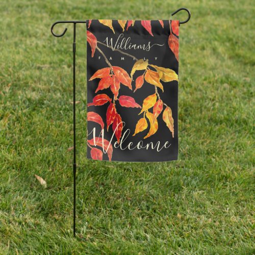 Fall Leaves Weatherproof Personalized Garden Flag