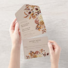 Fall Leaves Wedding All In One Invitation