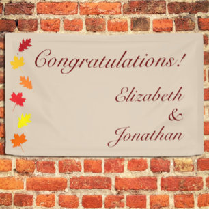 Fall Leaves Wedding Banner