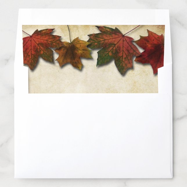 Fall Leaves Wedding Envelope Liner (In Envelope)