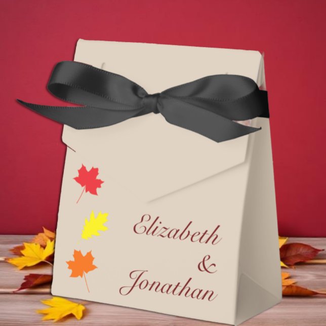 Fall Leaves Wedding Favor Boxes (Creator Uploaded)