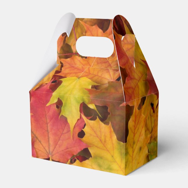 Fall Leaves Wedding Favor Gift Box (Front Side)