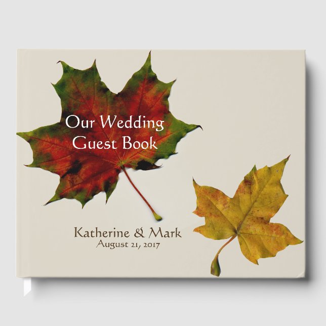 Fall Leaves Wedding Guest Book (Front)