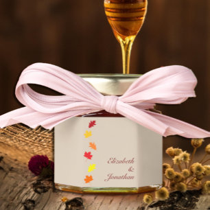 Fall Leaves Wedding Honey Jar Favors