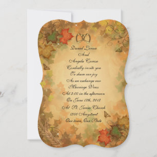Fall leaves wedding Invitation