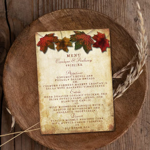 Fall Leaves Wedding Menu