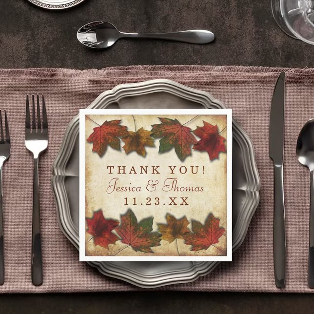 Fall Leaves Wedding Napkins (Creator Uploaded)