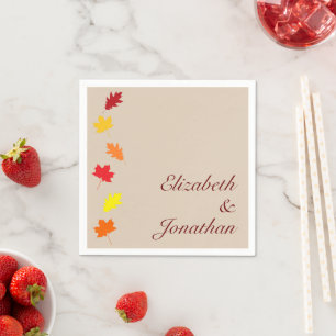 Fall Leaves Wedding Napkins