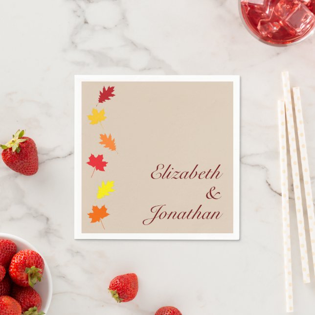Fall Leaves Wedding Napkins (Insitu)